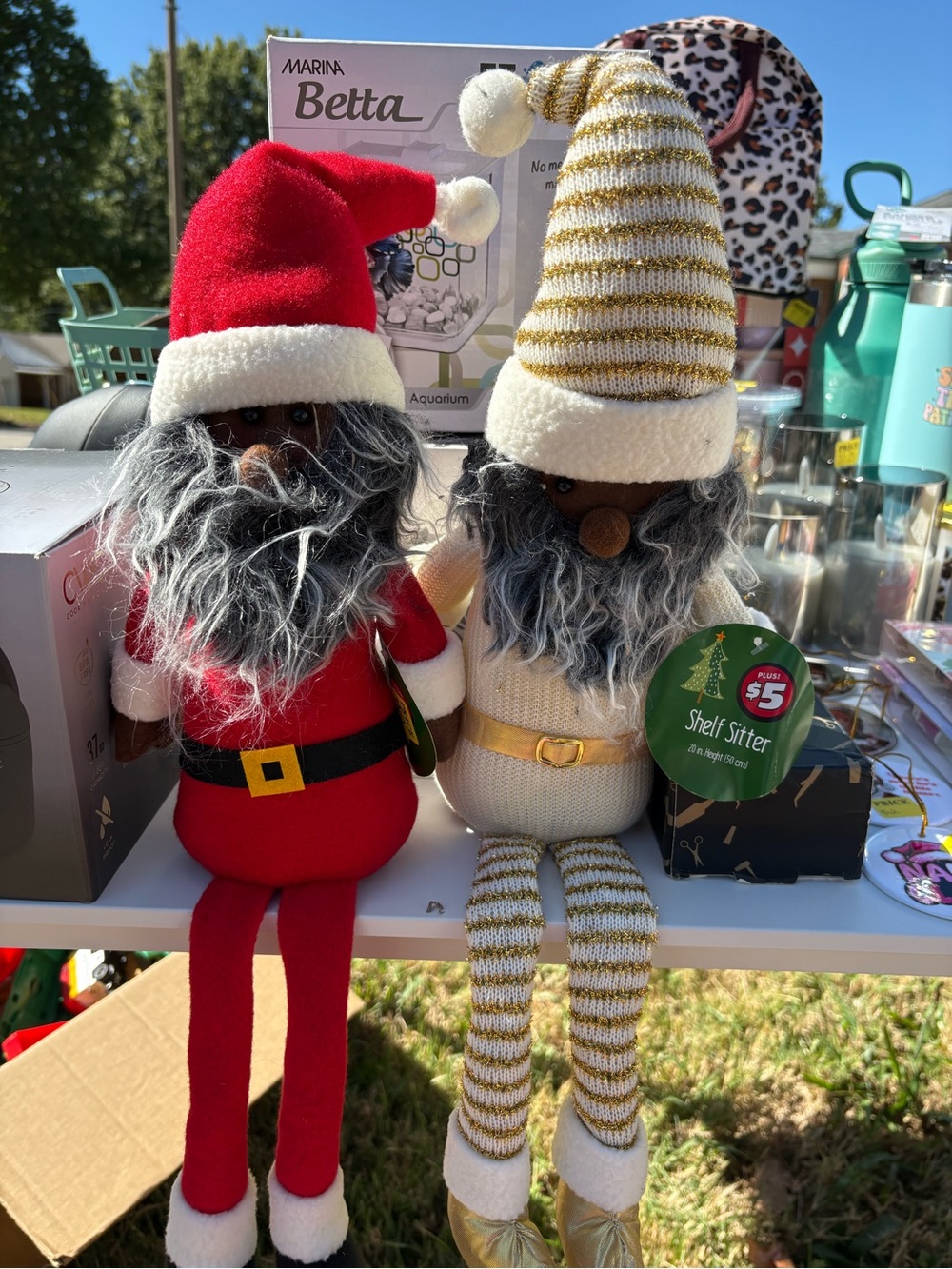 Festive Shelf Sitters - African American Santa Gnome Set